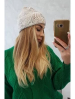 Čepice s mohérem Leopard K233 bílá