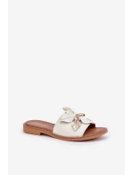 Sandály S Dekorací Přírodní Kůže Zazoo 3667 Bílé Sandály S Dekorací Přírodní Kůže Zazoo 3667 Bílé