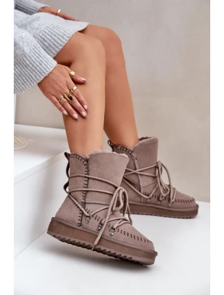 Dámské sněhule z přírodní semiše D.Franklin DFSH375004 Taupe