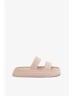 Dámské lehké pěnové pantofle na platformě S.Barski – béžové