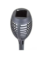 DANCING FLAMES SOLAR LAMP 12 LED SMD 7,5x7,5x46,5 cm šedá