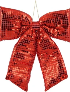 Dekorativní mašle 39x50CM červená slída