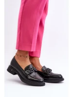 Elegantní černé dámské kožené mokasíny Triana