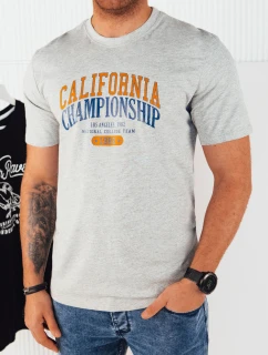 Pánské šedé tričko s potiskem FashionStreet RX5388