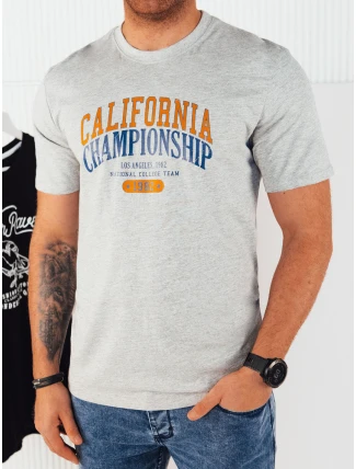 Pánské šedé tričko s potiskem FashionStreet RX5388