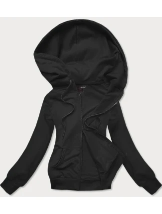 Černá tenká dámská rozepínací mikina s kapucí (W08-3)