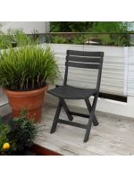 SADA 4 SKLÁDACÍCH PLASTOVÝCH ŽIDLÍ KOMODO V ANTRACITOVÉ BARVĚ