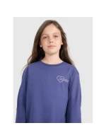 Dívčí tričko oversize s potiskem a dlouhým rukávem 4F 4FJRAW25TLONF589-33S