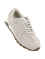 Dámské semišové kožené polobotky béžové Vinceza 86426