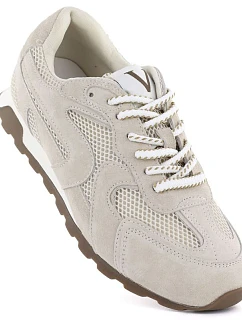 Dámské semišové kožené polobotky béžové Vinceza 86426