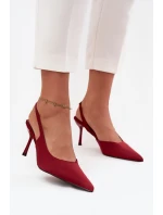 Podpatky s odkrytými patami Bordó Lenira