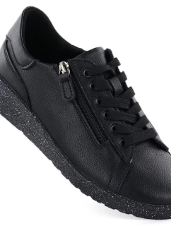 Dámské zvýšené kožené polobotky černé Jezzi 138