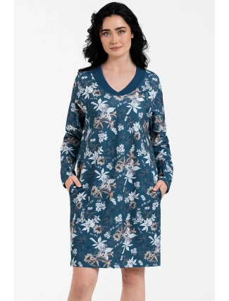 Italská móda Nikjana tunika dlouhá barva:potisk/tyrkysová Italská móda Nikjana tunika dlouhá barva:potisk/tyrkysová