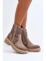 Zazoo 3470 Sametové Dámské Botky Na Ploché Podrážce Vyšívané Cappuccino Zazoo 3470 Sametové Dámské Botky Na Ploché Podrážce Vyšívané Cappuccino
