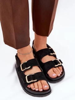 Dámské sandály s přezkami černé Seladith