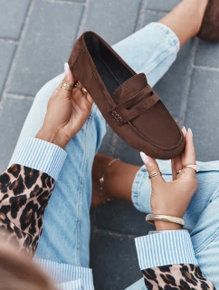 Loafersy Mokasyny Damské Ploché Tmavě hnědé Soreline