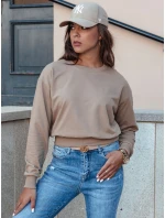 CASUALVIBE dámská klasická mikina světle hnědá FashionStreet BY1302 CASUALVIBE dámská klasická mikina světle hnědá FashionStreet BY1302