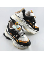 Černé dámské sneakersy s panteřím vzorem (BX1827-SP)