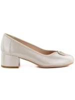 Dámské semišové zateplené ažurové boty khaki Potocki 12522