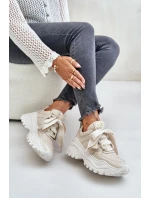 Dámské Kožené Tenisky Béžové CheBello 4583 Dámské Kožené Tenisky Béžové CheBello 4583