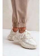 Dámské Tenisky S Odrbanými Na Platformě Béžové Seladwen