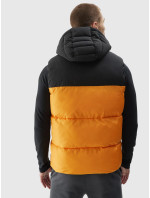 Pánská péřová vesta s výplní ze syntetického peří 4FAW23TVESM064-70S oranžová - 4F