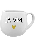 JÁ VÍM. - bílý keramický hrníček 300 ml JÁ VÍM. - bílý keramický hrníček 300 ml
