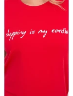 Nakupování je moje kardio červená halenka Nakupování je moje kardio červená halenka