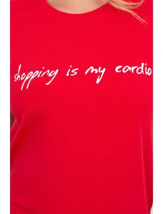 Nakupování je moje kardio červená halenka Nakupování je moje kardio červená halenka