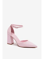 Lodičky na podpatku z umělé kůže Růžové Selvra