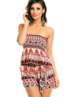 Overal dámský šortkový Airisa květovaný - Květovaná / XL/XXL - Airisa