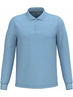 Kariban K 243 Pánské piqué polo s dlouhým rukávem 20.K243 sky blue