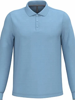 Kariban K 243 Pánské piqué polo s dlouhým rukávem 20.K243 sky blue