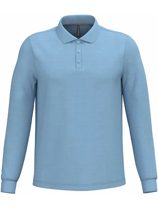 Kariban K 243 Pánské piqué polo s dlouhým rukávem 20.K243 sky blue