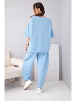 Dámský komplet máslový z viskózy mikina a kalhoty s lampasy béžový