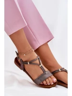 Dámské Plné Sandály S Pásky S.Barski KV51-120 Grafitové