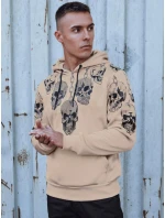 Pánská mikina s kapucí béžová FashionStreet BX5842