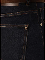 Dámské džíny s širokými nohavicemi, vysokým pasem a opaskem, tmavě modré, UY3134 Dámské džíny s širokými nohavicemi, vysokým pasem a opaskem, tmavě modré, UY3134