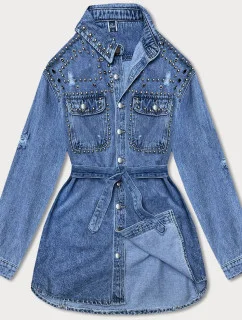 Světle modrá dámská džínová oversize bunda (M6957)