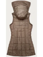 Tmavě béžová dámská vesta s kapucí S'West (B8226-12)