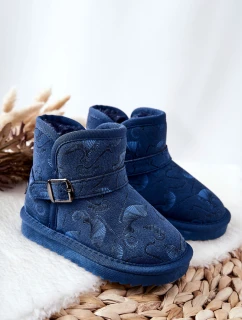 Dětské Kotníkové Boty Sněhule s Kožešinou Tmavě Modrá Kawai