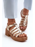 Zazoo 40410 Dámské kožené sandály Zlaté