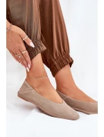 Semišové Dámské Baletky Big Star RR274082 Béžové