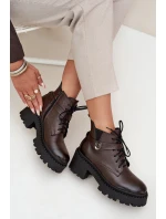 Dámské kotníkové boty se zdobeným páskem Zazoo – czekoládové