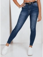 Dámské skinny džíny s vysokým pasem tmavě modré FashionStreet UY2823