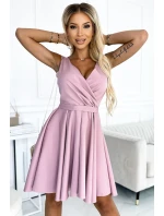 478-2 MAYA Šaty s delšími zády, výstřihem a páskem - BRUCE ROSE