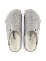 Pánské/dámské zateplené pantofle Birkenstock Zermatt Light Gray z vlněné plsti regular wide (1015092)