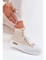 Vysoké Dámské Tenisky Na Platformě Béžové Laviriona