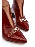 Kožené Boty Na Słupku Maciejka 05262-02 Hnědé Kožené Boty Na Słupku Maciejka 05262-02 Hnědé