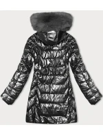 Zimní bunda s kapucí  (16M9122-105) grafitová - J Style